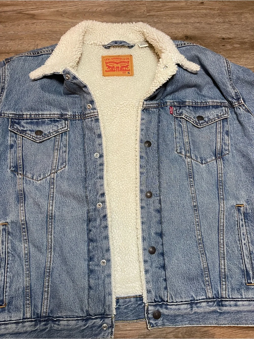Levi's Light Blue Denim Sherpa Collar Jacket
